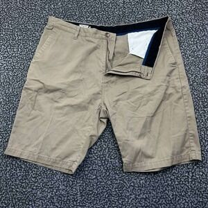 Volcom Mens Size 40 Chino Shorts Khaki Tan Flat Front Pockets Outdoor